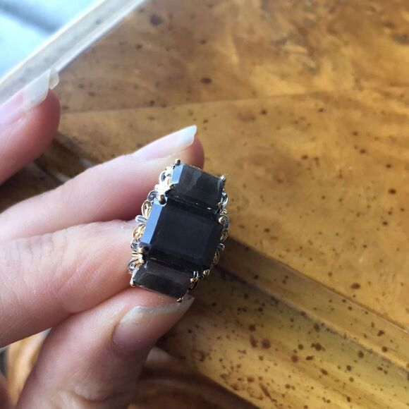 Natural Silver Sapphire Sterling Silver Ring Size 7 - Picture 4 of 8